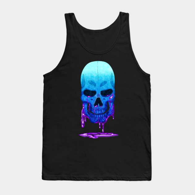 Niche Skull Island Mod Art  Blue Skull 02 Tank Top by LailaLittlerwm